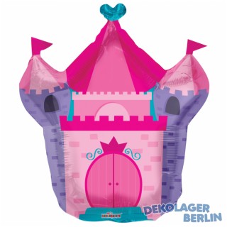 Folienballon Schloss in pink 71 cm
