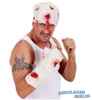 Mit Blut getränkte Bandage für Boxer oder Zombies