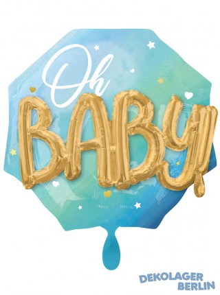 Folienballon Oh Baby Boy mit 3D Effekt