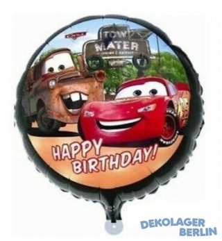 Folienballon Happy Birthday Cars
