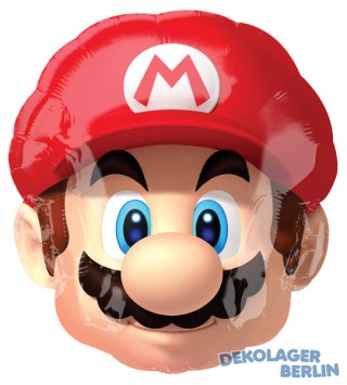 Folienballon Super Mario als Gesicht