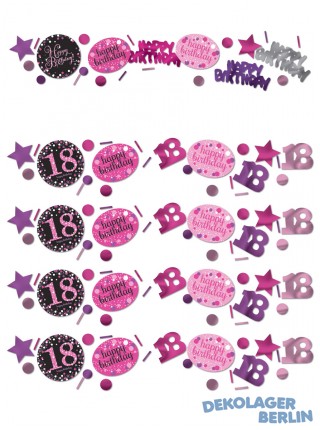 Konfetti Zahlenkonfetti Happy Birthday Pink
