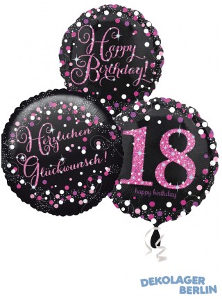 Folienballon funkelnder Geburtstag pink