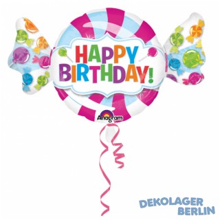 Folienballon Happy Birthday als Bonbon