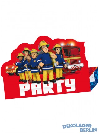 3D Einladungskarten Fireman Sam