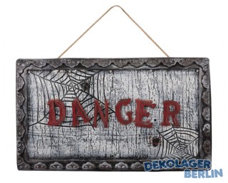 Halloween Deko Eingangsschild Danger mit Animation