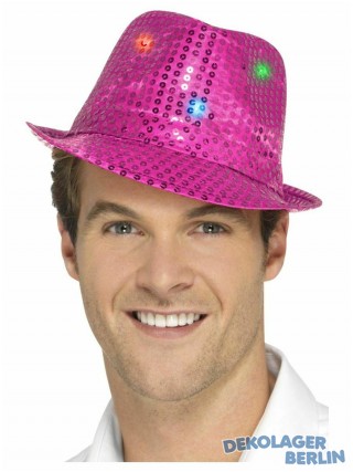 Party Pailletten Hut mit bunten LED?s