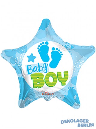 Folienballon Stern Baby Shower blau It's A Boy