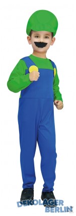 Kinderkostüm blauer Handwerker Overall für Luigi