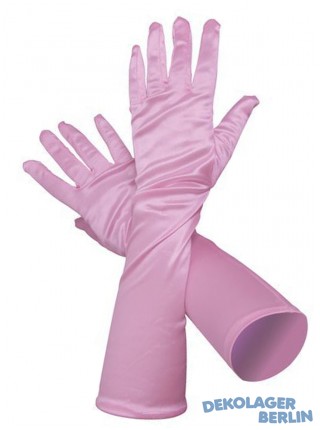 Handschuhe 40 cm Satin Pink