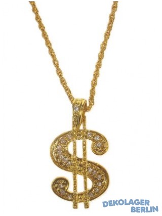 Proll Gold Kette mit Dollar Zeichen $ und für Scheichs Rapper Gangster