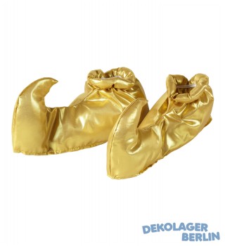 Schuhe als Schuhüberzieher in gold für Aladin oder Maharadscha