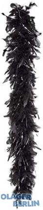 Feder Boa schwarz mit Silberstreifen 180 cm Federboa
