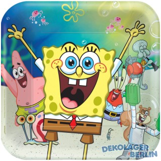 8 Spongebob Party Teller 23 cm
