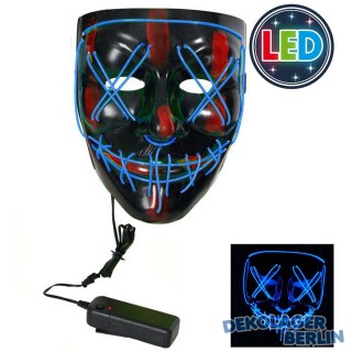 Leuchtende Purge Maske blau Killer Clown