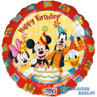 Folienballon Happy Birthday Mickey Mouse