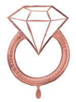 Folienballon Diamant Ring in rosegold zur Hochzeit oder...