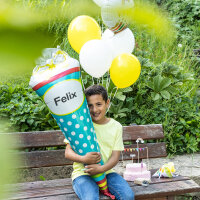Folienballon Schultüte Schulanfang personalisierbar