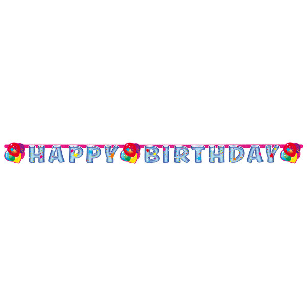 Happy Birthday Girlande zum Geburtstag mit Ballonmotiv