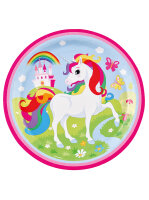8 Party Teller 22,8cm mit Einhorn Motiv