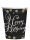 8 Party Becher funkelnder Geburtstag gold silber Happy Birthday