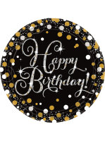 8 Party Teller funkelnder Geburtstag gold silber Happy...