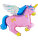 Folienballon als Pegasus in pink 90cm