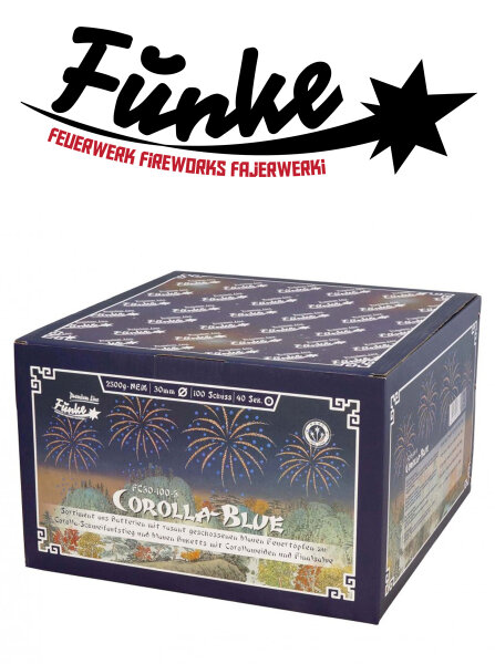 Silvester Feuerwerk XXL Verbund Corolla Blue von Funke
