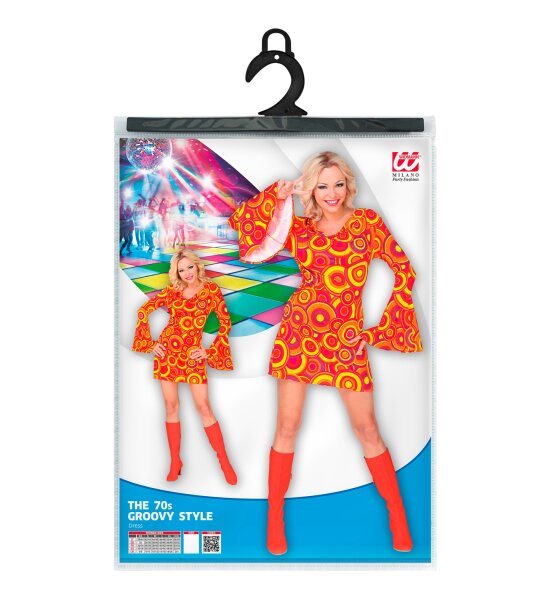 70 er Jahre Kleid in orange Größe: S