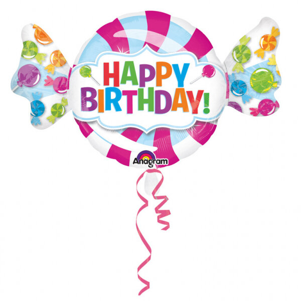 Folienballon Happy Birthday als Bonbon