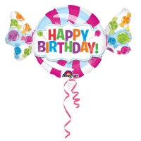 Folienballon Happy Birthday als Bonbon