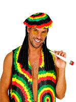 Rastaman Kostüm Set Mütze mit Rastalocken...