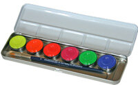 Leucht Effekt Schminke Neon 6 Farben Metall Palette mit...