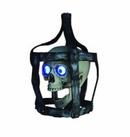 Halloween Deko Totenkopf mit Funktion im Käfig