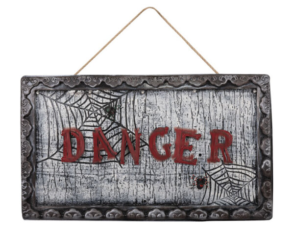 Halloween Deko Eingangsschild Danger mit Animation