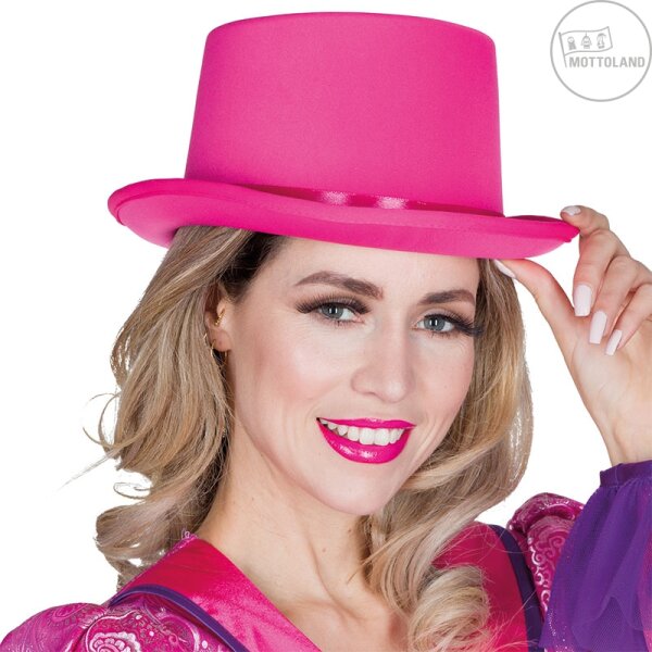 Party Hut Zylinder in vielen Farben Farbe: pink