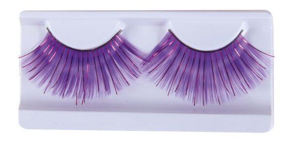 Glänzende Wimpern in lila violett