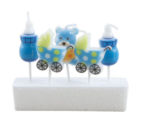 Baby Party Kerzen für Jungen in blau