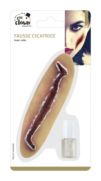 Grosse Fake Wunde oder Narbe mit Hautkleber