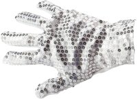 2 silberne Pailletten Handschuhe