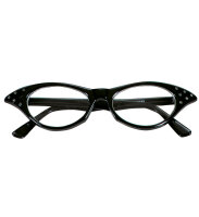 50 er Jahre Sonnenbrille in schwarz mit Strass Steinen