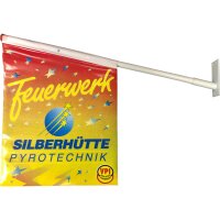 Silberhütte Werbefahne mit Wandhalterung