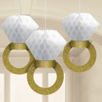 3 Wabenbälle als Ringe 30 cm
