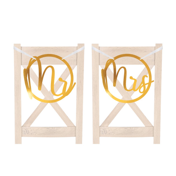 Stuhlschilder Mr. & Mrs. zur Hochzeit