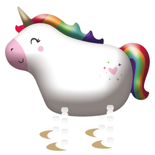 Folienballon Airwalker Ballon als Einhorn 81 cm