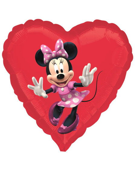 Folienballon Minnie als Herz 43 cm in rot