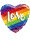 Folienballon Herz als Regenbogen Love