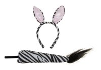 Zebra Kostüm Set mit Haarreif