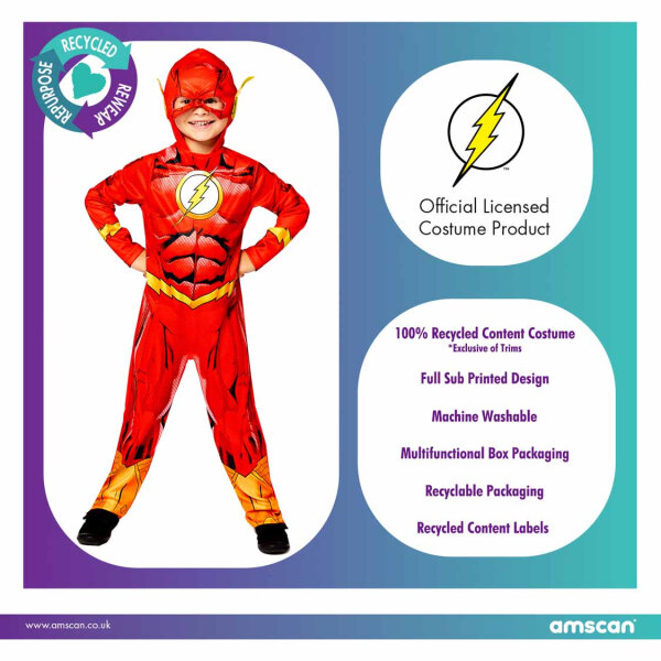 Rubie's The Flash Kinderkostüm – Offizielles DC Superhelden-Kostüm