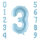 Folienballon hellblau als Zahlenballon 0 bis 9 86cm   Farbe: 3